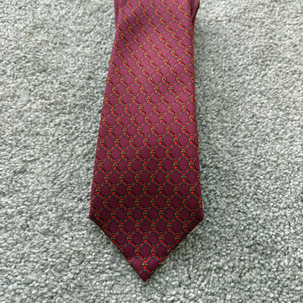 Authentic HERMÈS Silk Tie - 939 IA Equestrian Stirrup Pattern